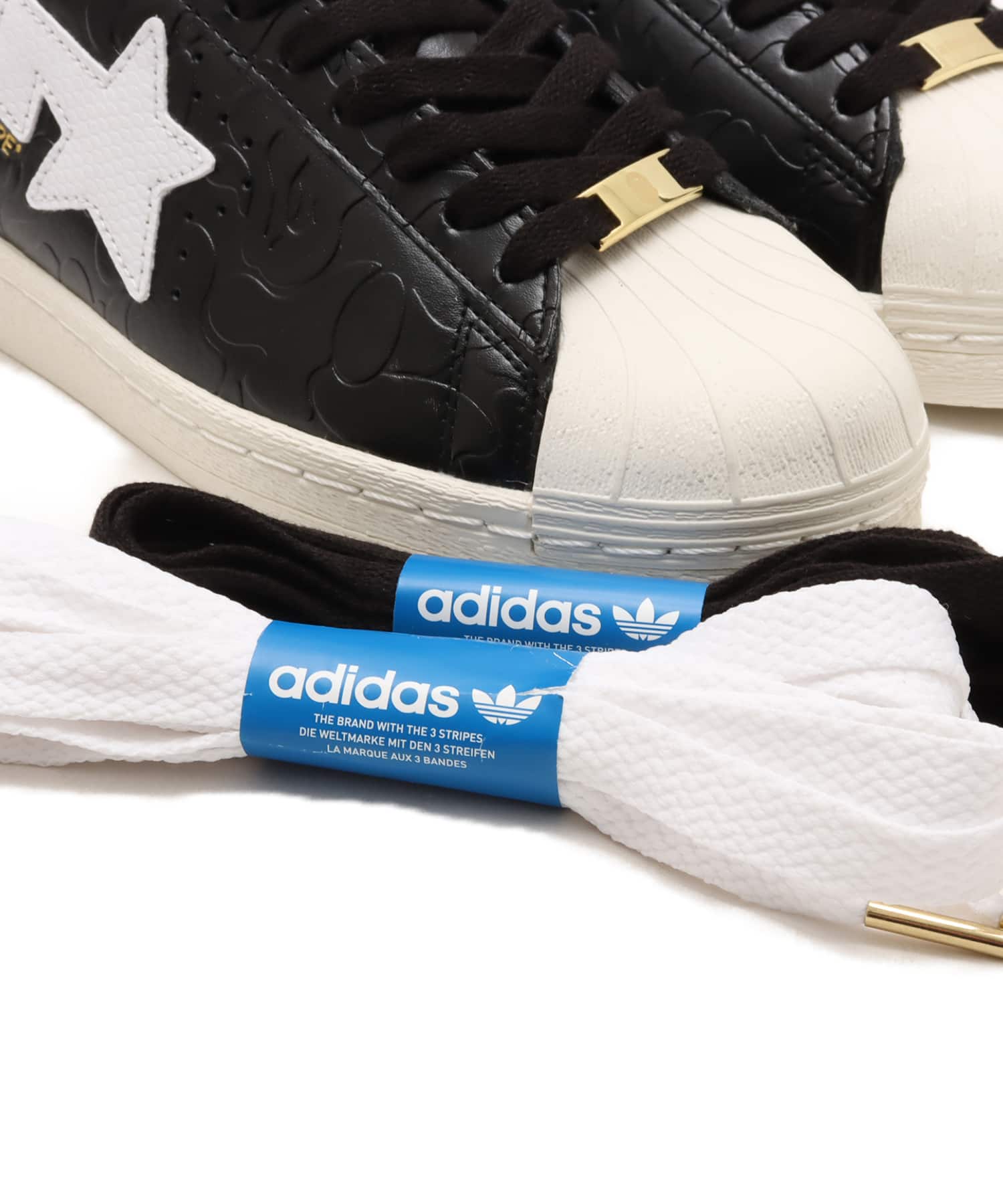 adidas SUPERSTAR VINTAGE BAPE atmos CORE BLACK/FOOT WEAR WHITE/OFF