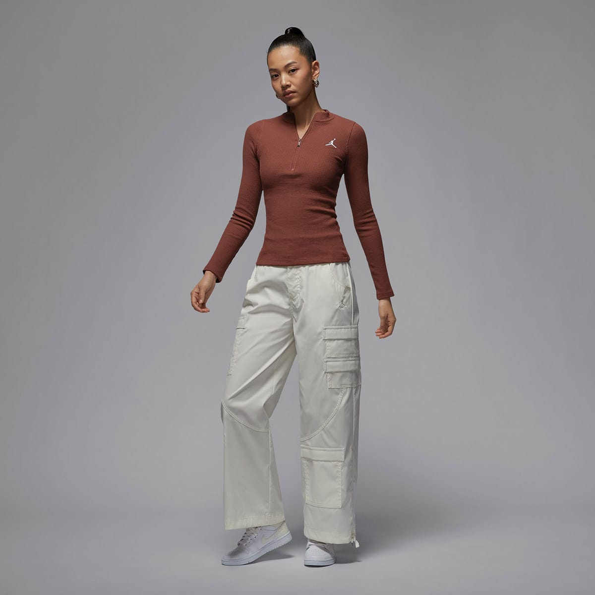 JORDAN BRAND AS W J LS KNIT TOP DARK PONY/WHITE（ジョーダン