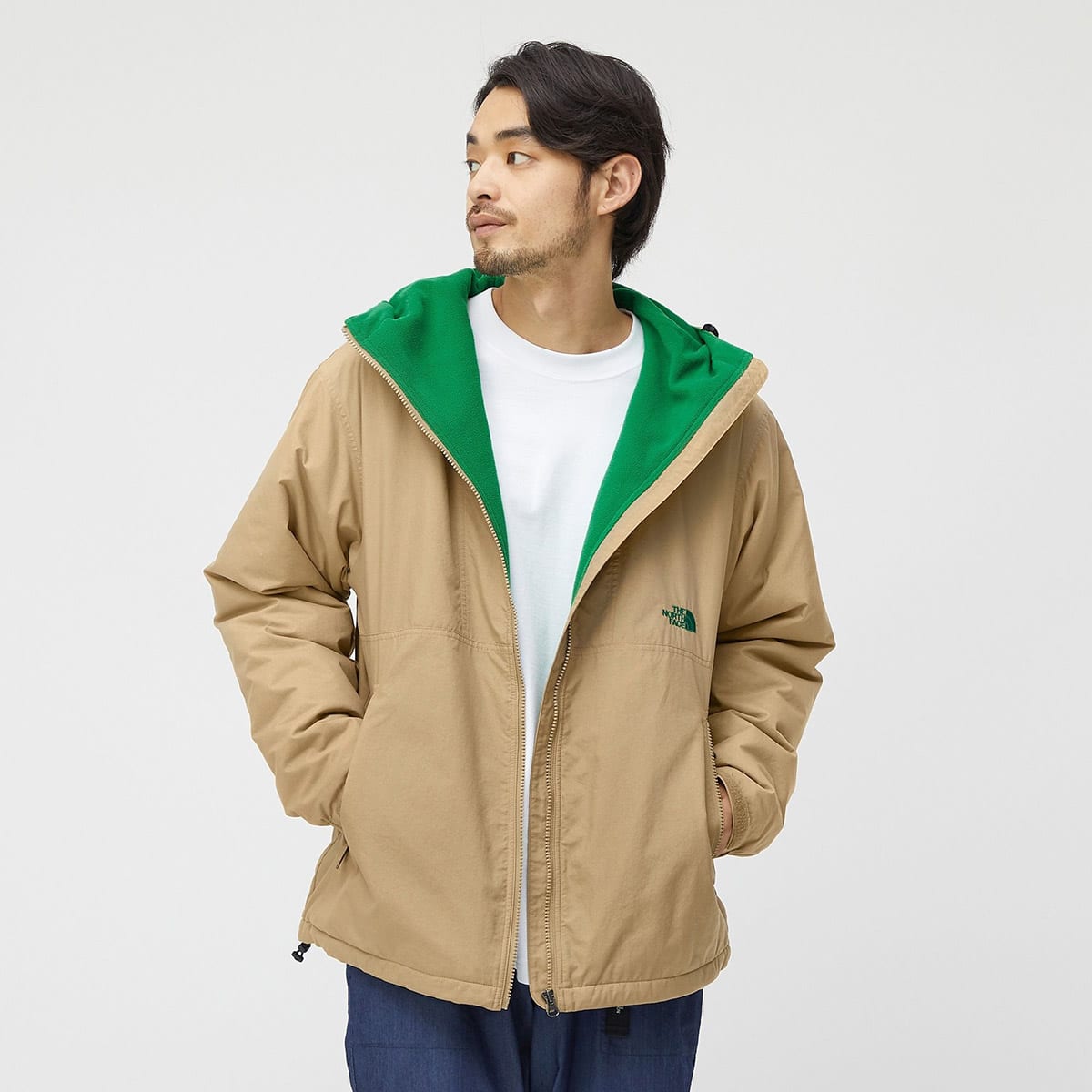THE NORTH FACE COMPACT NOMAD JACKET ケルプタンxアマゾングリーン