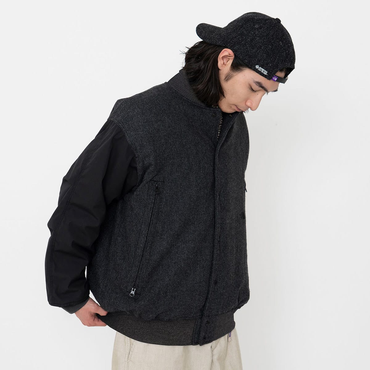 THE NORTH FACE PURPLE LABEL Herringbone Tweed Varsity Jacket