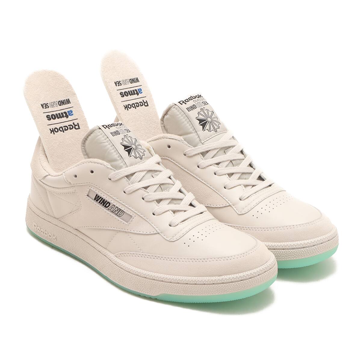 Reebok CLUB C 85 atmos x WIND AND SEA CREAM（リーボック クラブシー