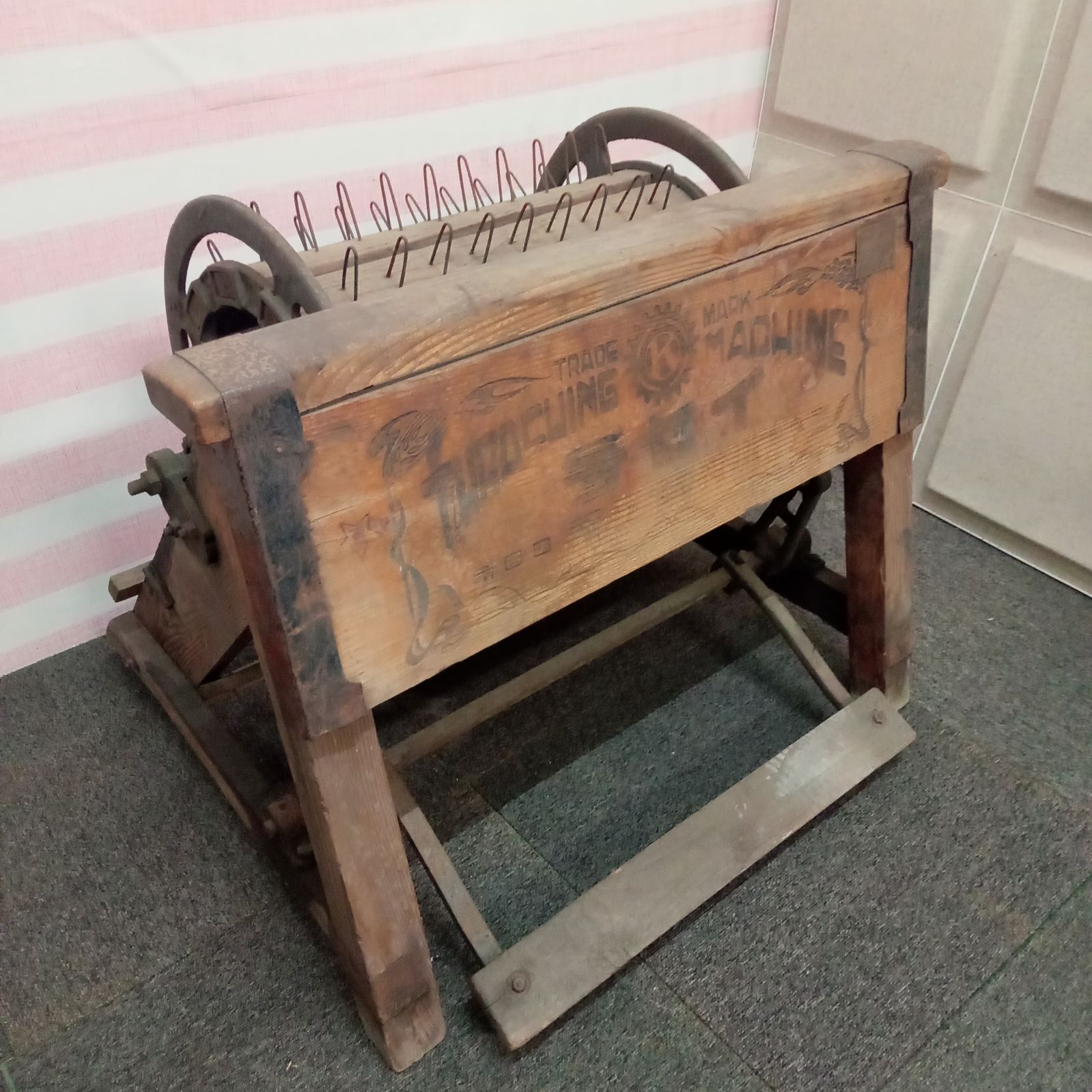 ◯ 足踏み式脱穀機 農機具 古民具 昭和 レトロ アンティーク 脱穀機
