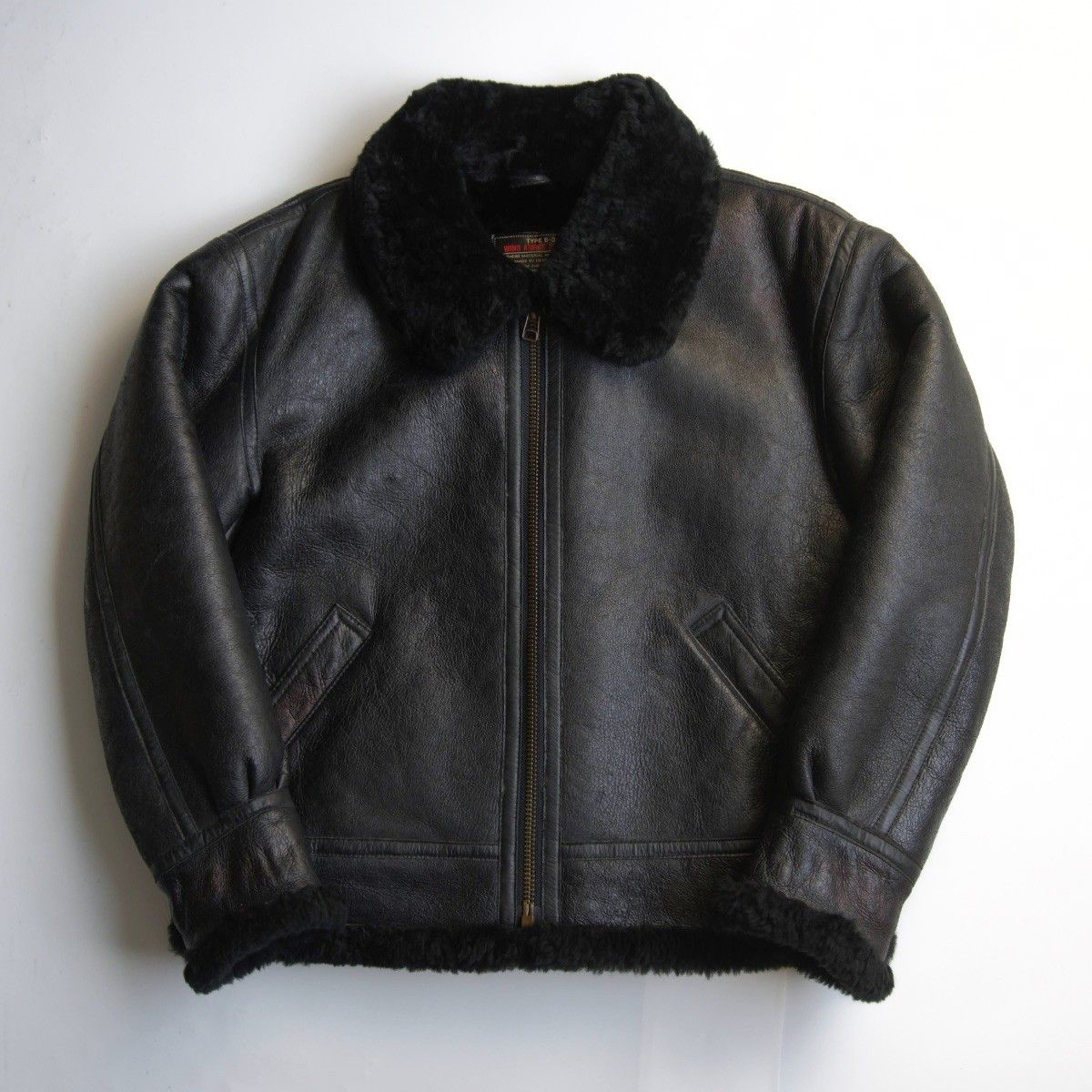雰囲気抜群】WIND ARMOR【B-3 ムートンボンバージャケット】M ブラック