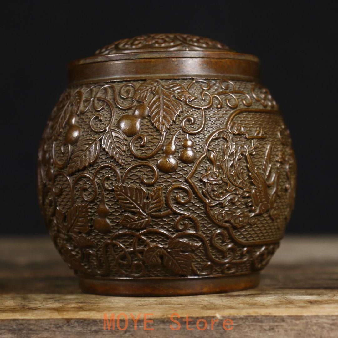 銅 細工 龍鳳茶壺 茶道具 香道具 装飾品 工芸品 ファッション 置物