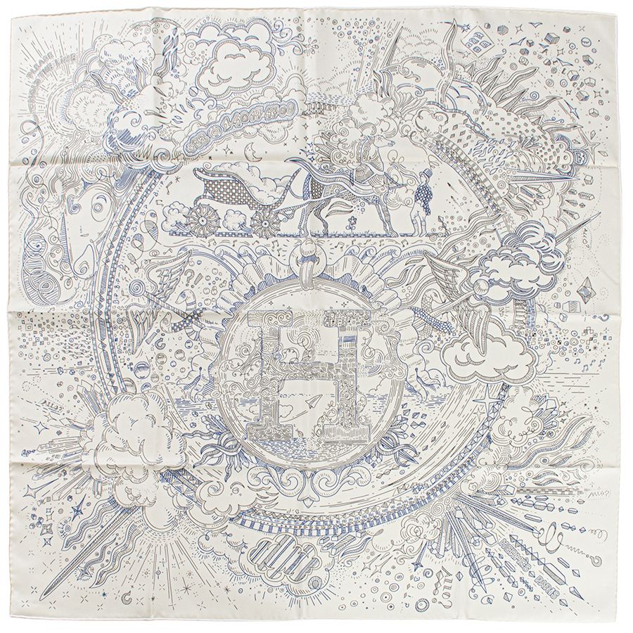 HERMES エルメス カレ90 Please Hold The Line プリーズ ホールド ザ