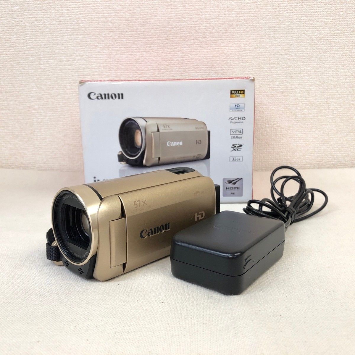 Canon キャノン ビデオカメラ iVIS HF R62 光学32倍ズーム ベージュ