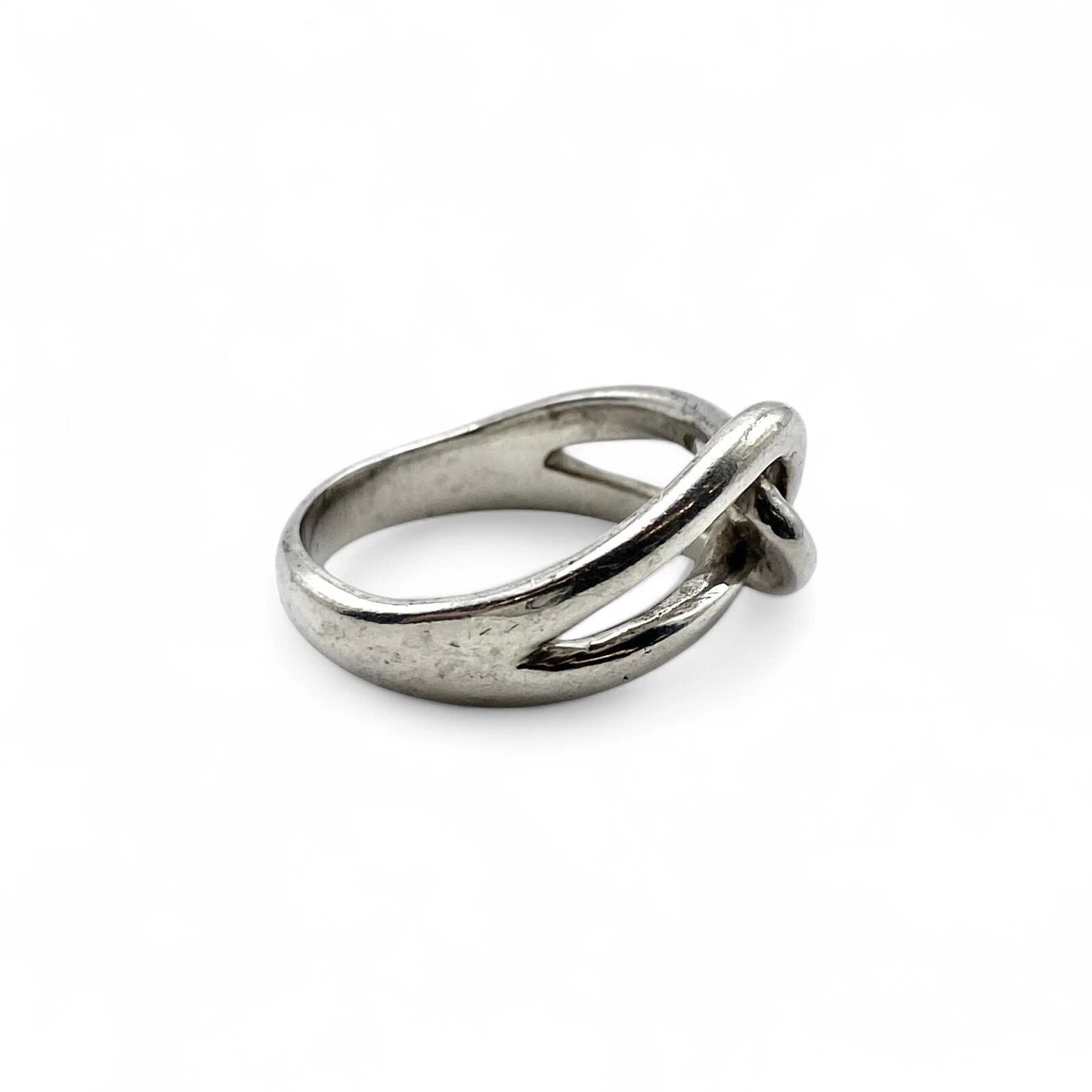 流れる曲線】 Silver 925 刻印 Vintage Design Ring シルバー