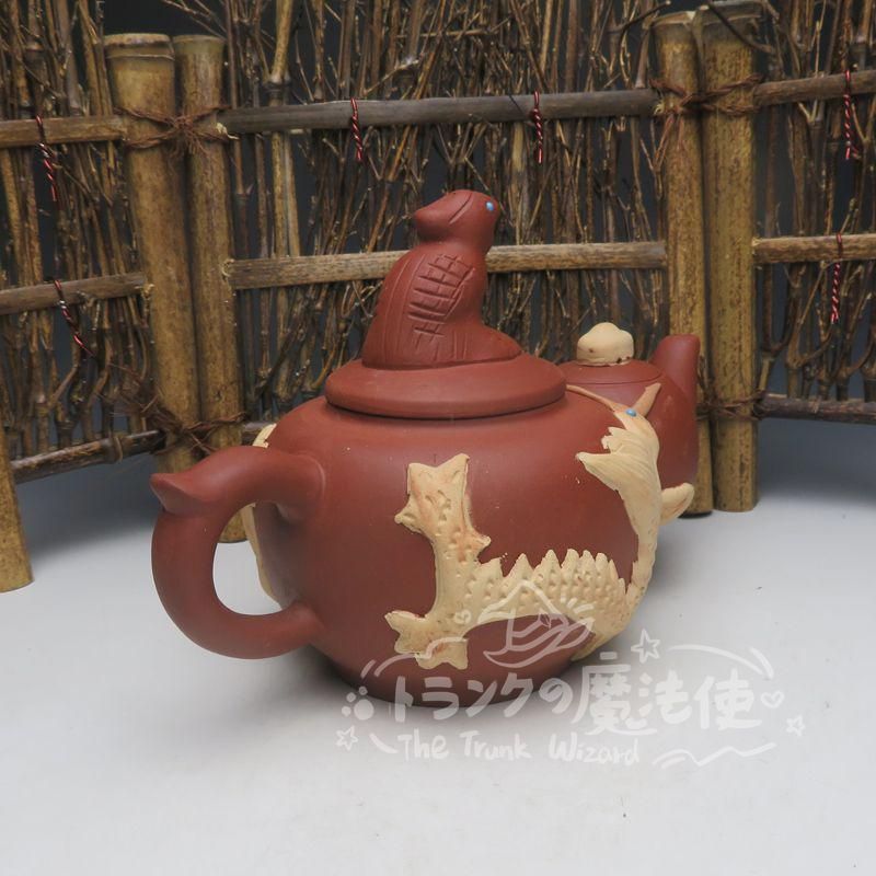 大特価人気商品☆龍鳳紫砂壺 中国宜興 紫泥急須?茶壺?茶道具