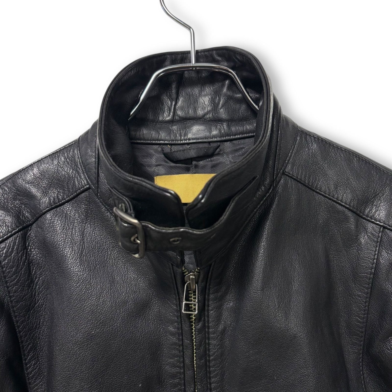 美品 CK39 Calvin Klein カルバンクライン 羊革 レザージャケット 上質