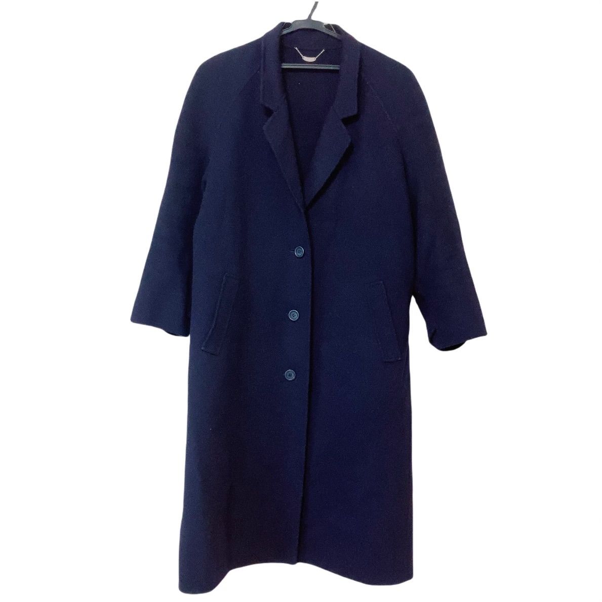 カシミヤロングコート 紺 ネイビー レディース 9号 日本製 オシャレ