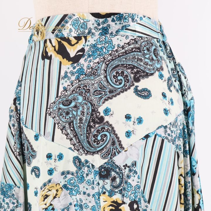 フラメンコ衣装 ☆ファルダのみ ＊青/黒/白地青バラ柄フリルファルダ