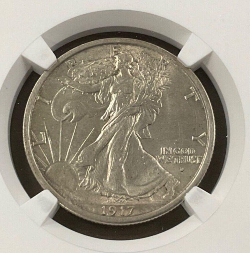 1917 D 表面 - ウォーキング リバティ ハーフ ダラー - NGC AU 詳細