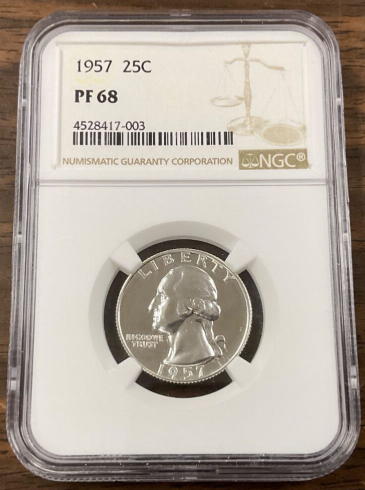 1957年ワシントンシルバープルーフクォーター25セントNGC PF68 - メルカリ