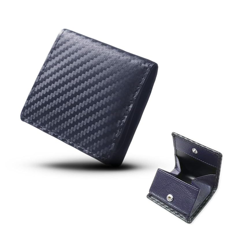 BELTMIX］小銭入れ メンズ 本革 カーボン レザー ボックス型 コイン