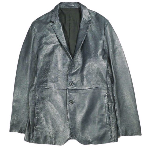 NICOLE ニコル ラムレザー2Bテーラードジャケット 1466-3530 48 Navy