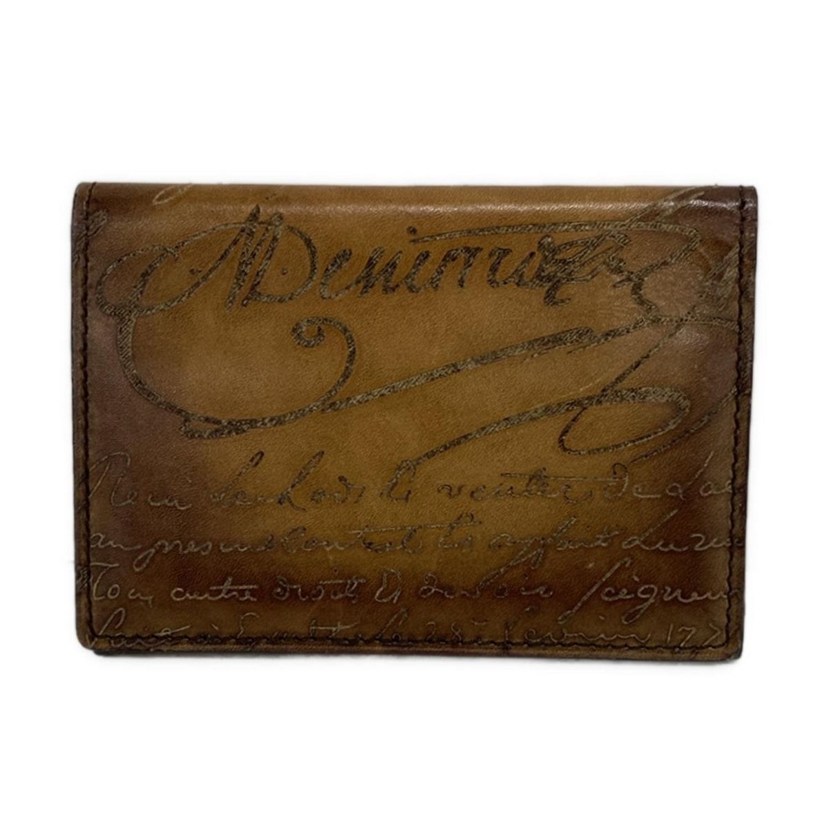 berluti(ベルルッティ) カードケース カリグラフィ ブラウン レザー