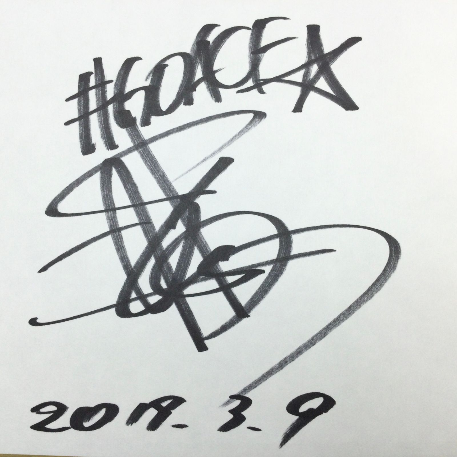 2241 【直筆サイン色紙】棚橋弘至 2019年3月9日 日付入り 写真付き 新