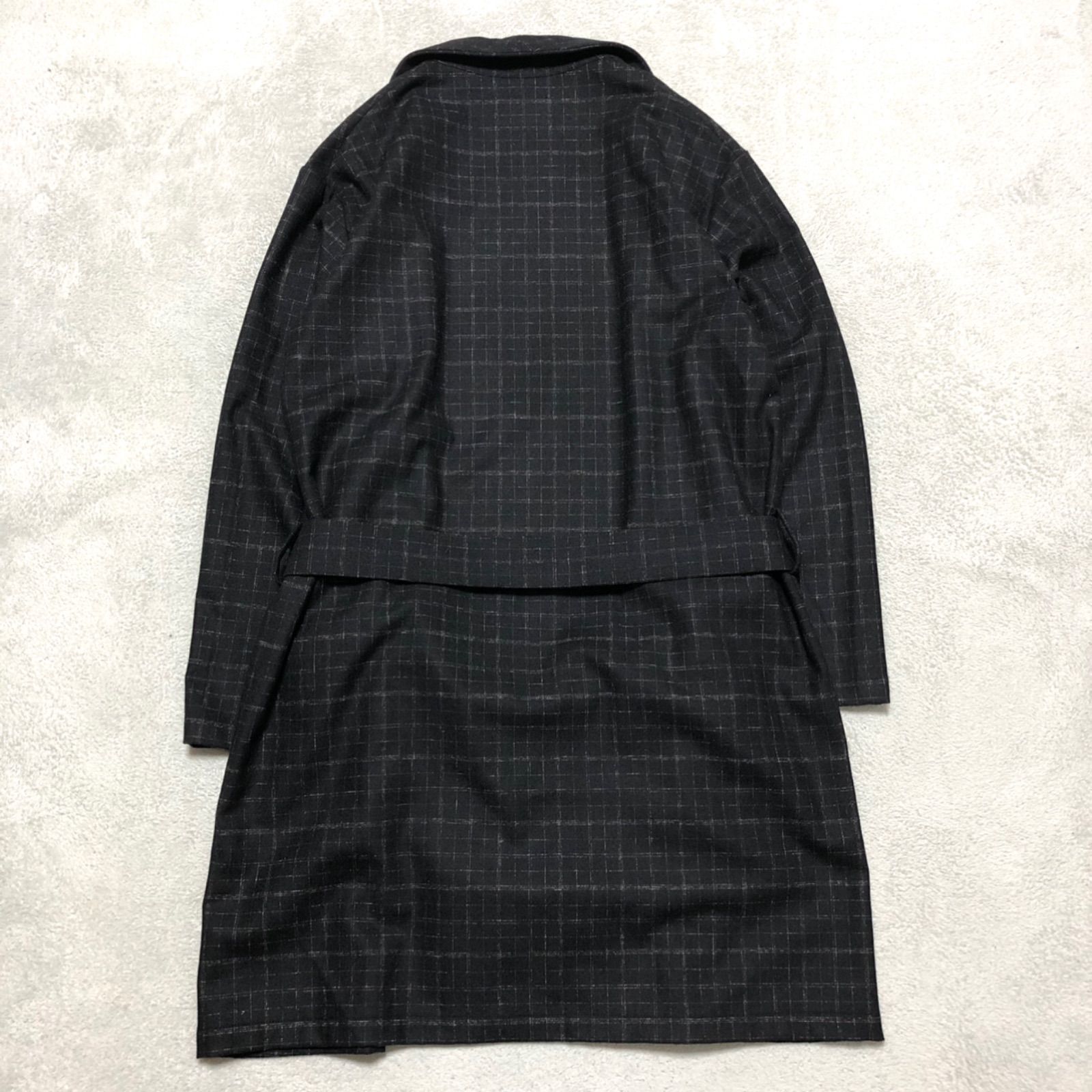 WACKO MARIA BLURRED CHECK GOWN COAT ブラードチェックガウンコート