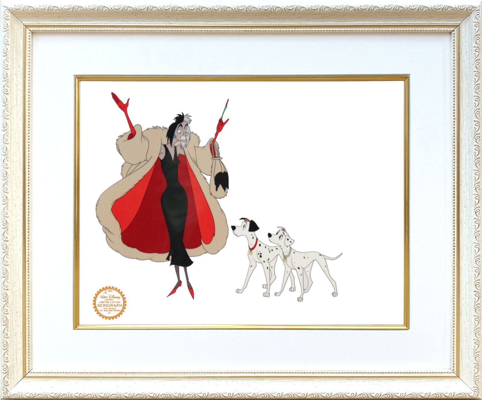 ディズニー セル画「101匹わんちゃん/クルエラ ド ヴィル」展示用