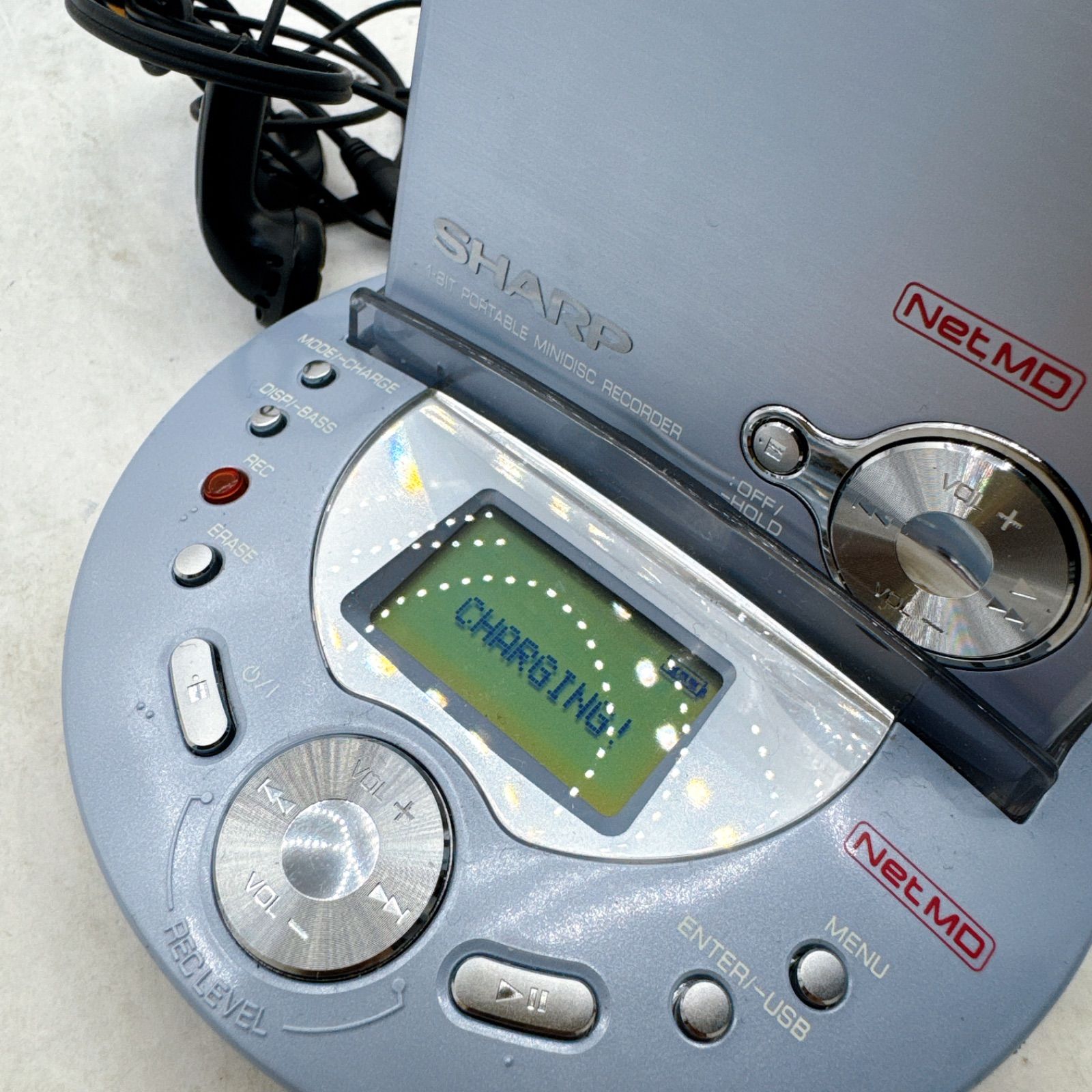 SHARP Auvi IM-DR80 ライトブルー NetMD ポータブルMDレコーダー 再生
