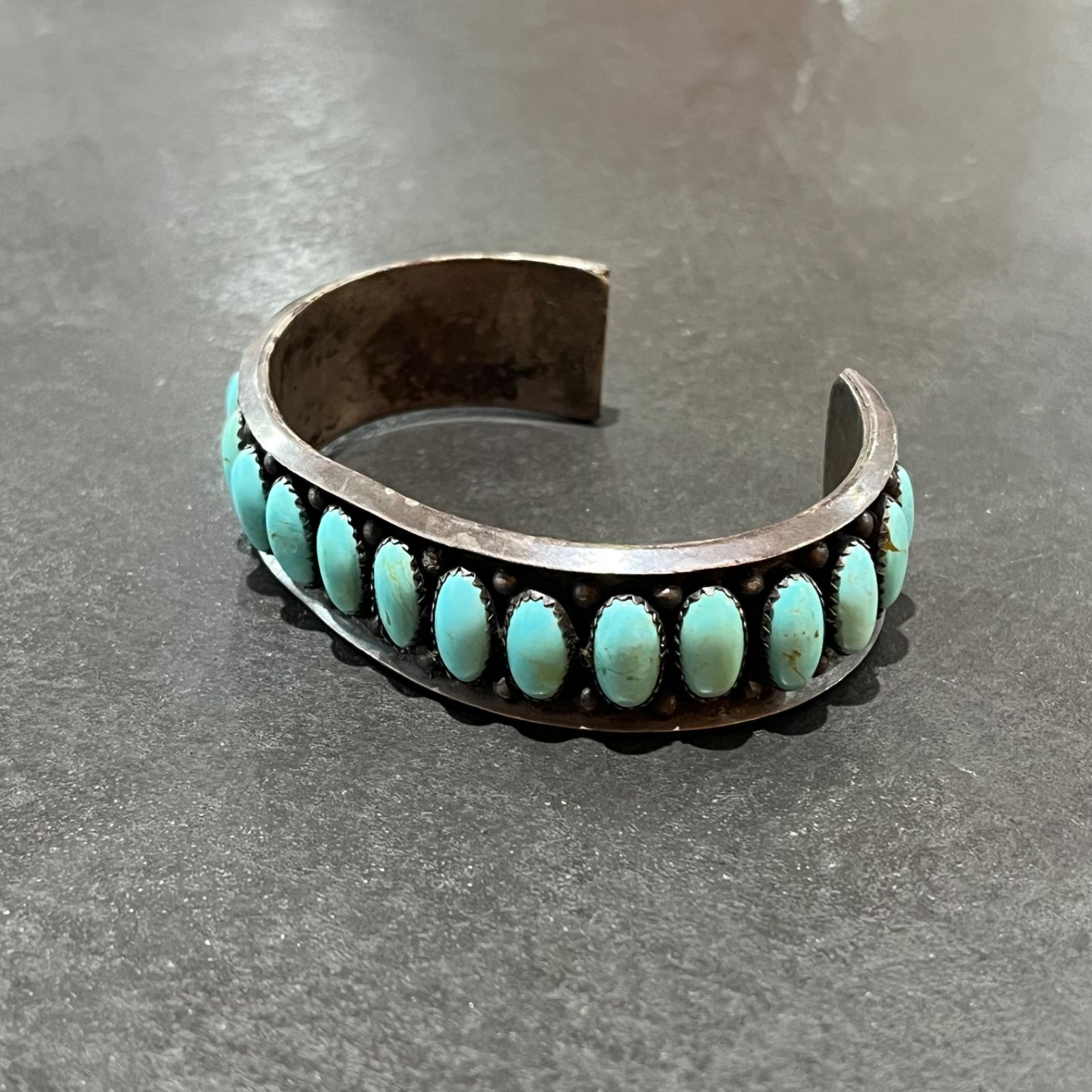 Indian Jewelry ビッグターコイズシルバーバングル シルバー925 Indian