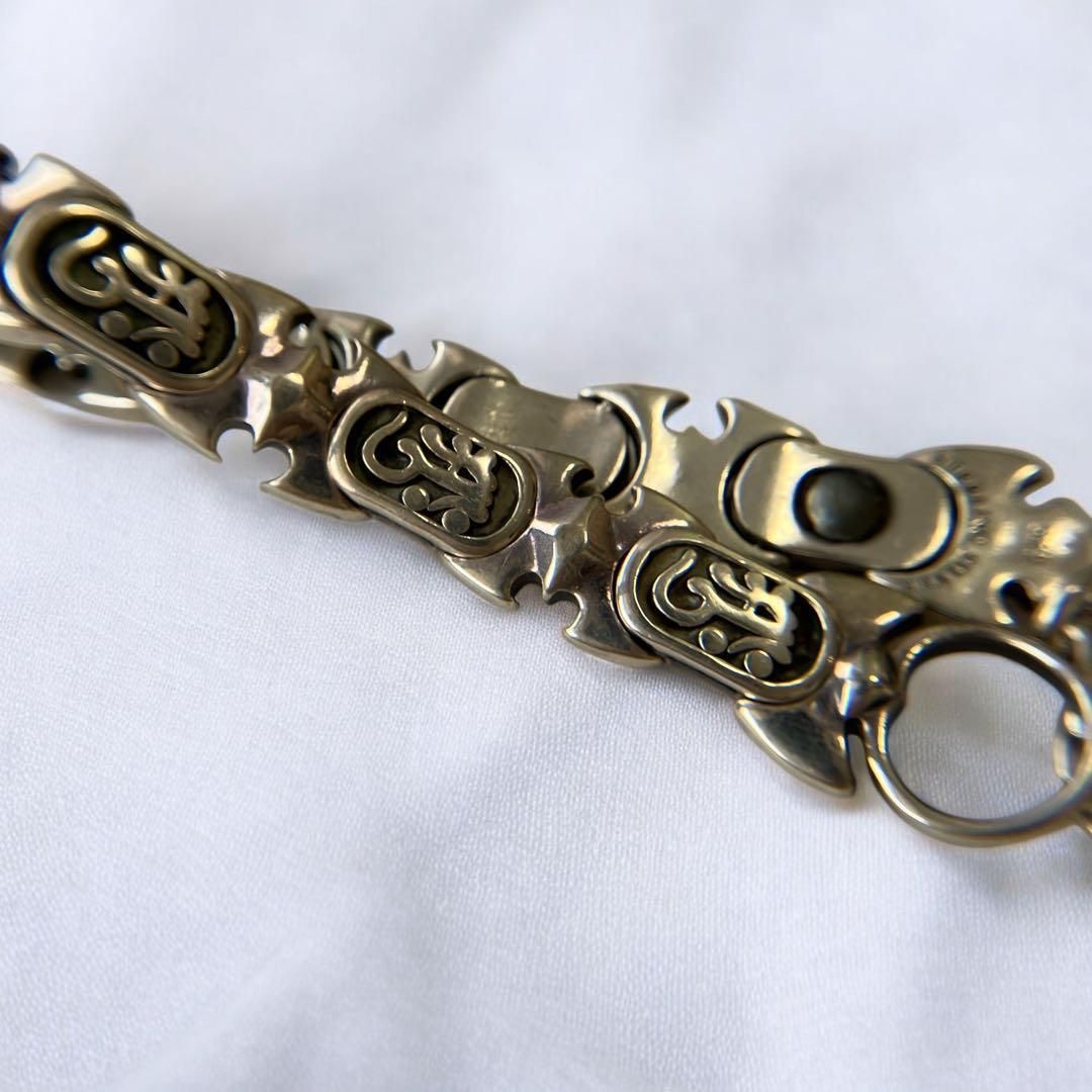 シルバー 925 腕輪 ブレスレット 彫刻デザイン 刻印 ゴツめ 太め