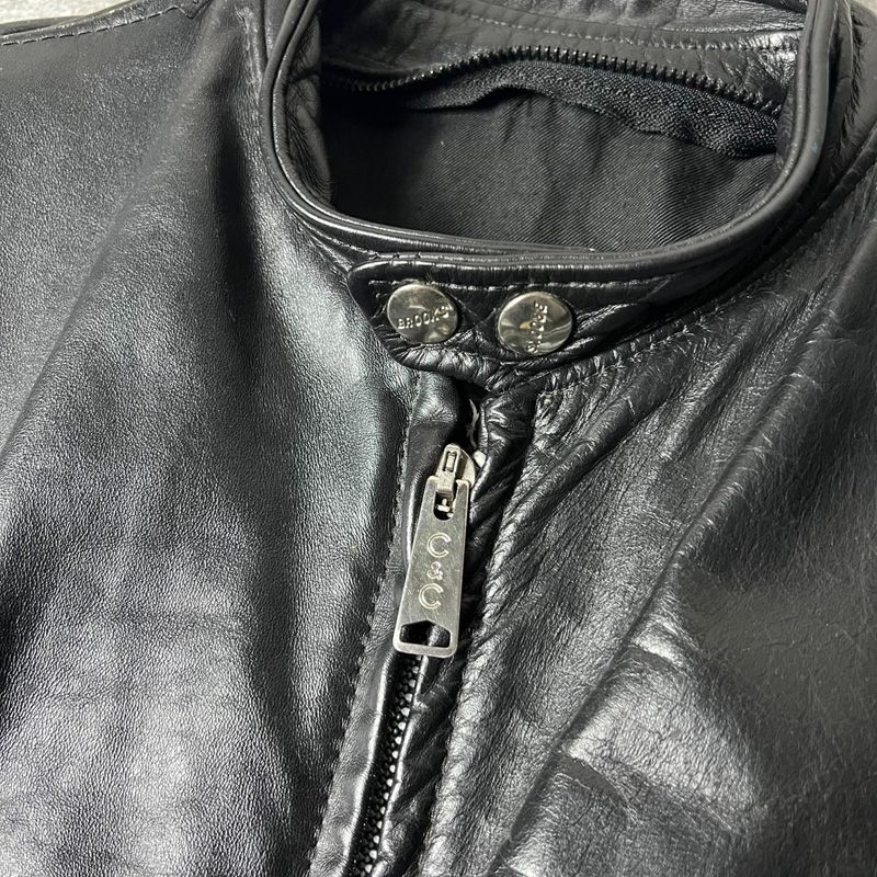 80s BROOKS 本革 レザー シングル ライダース ジャケット 40 / 80年代