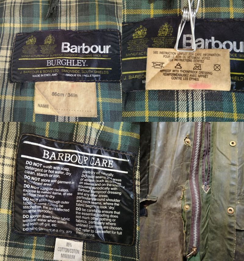 貴重モデル】 Barbour BURGHLEY バブアー バーレー 34インチ 86CM