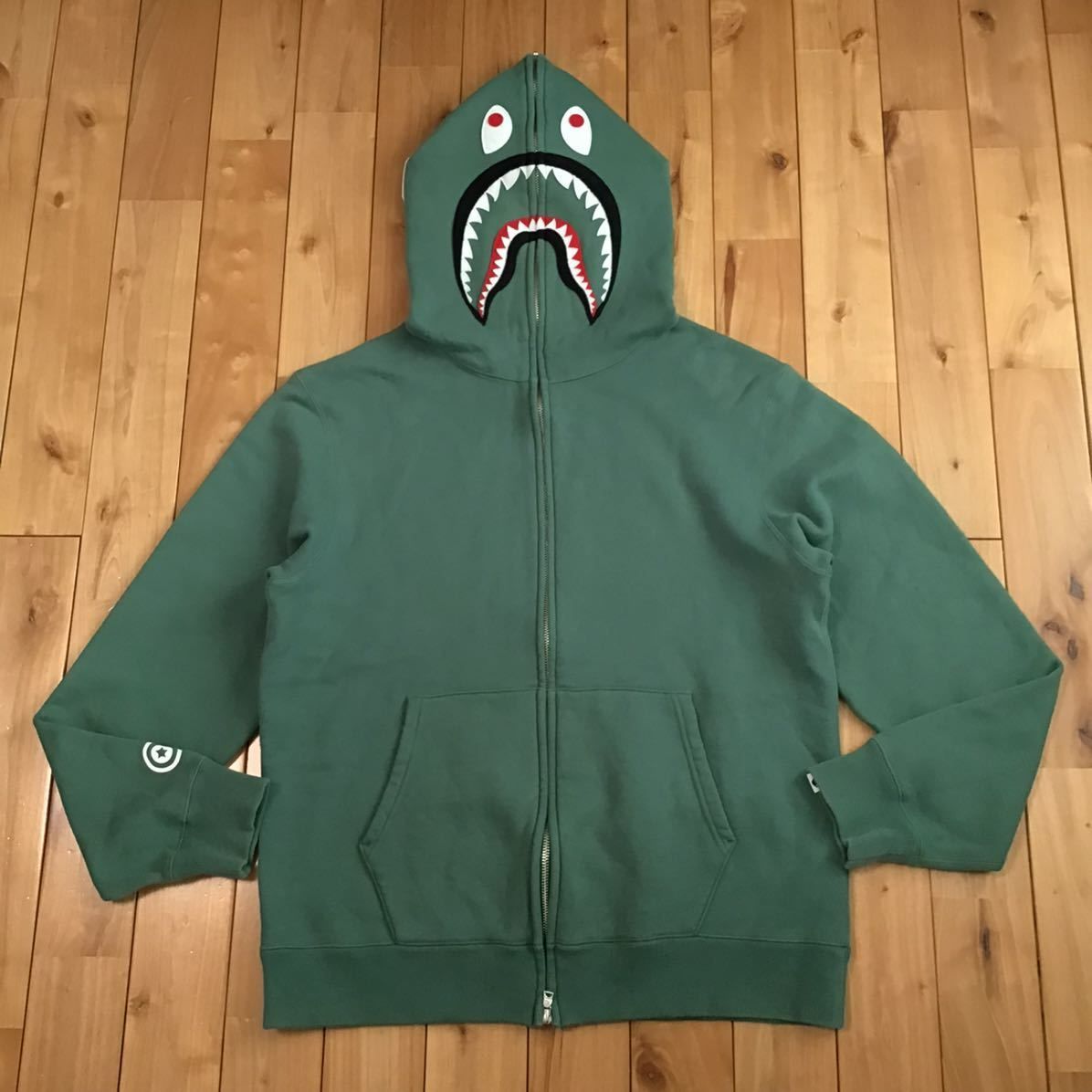 ☆2XL☆ シャーク パーカー グリーン shark full zip hoodie a bathing