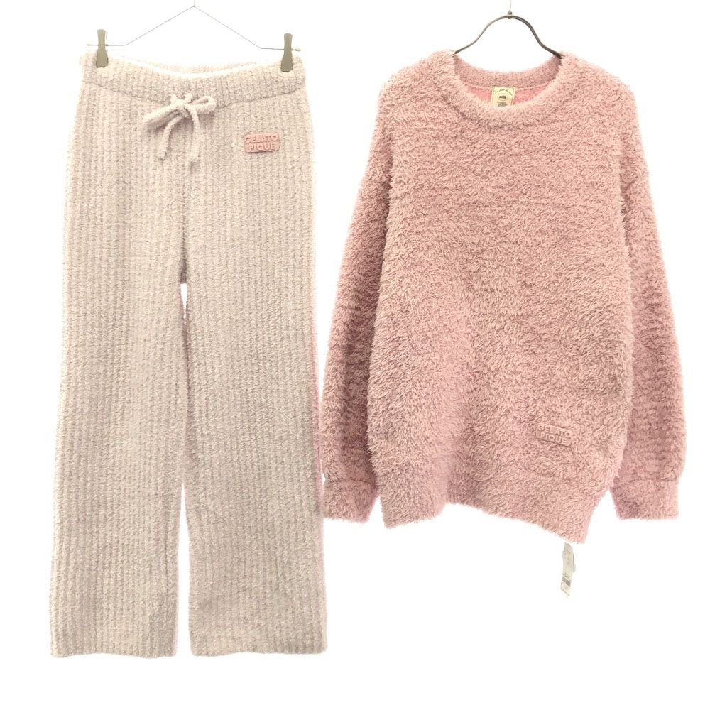 未使用 ジェラートピケ ロゴワッペン 長袖 ルームウェア 上下