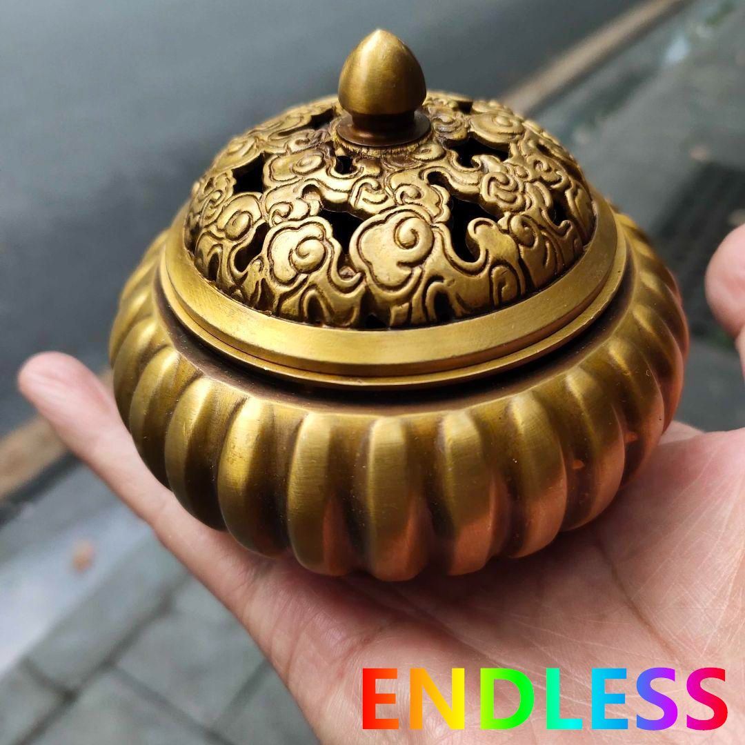 香炉⁄香器『高岡銅器平型香炉波鶴⁄焼青銅色銅製・