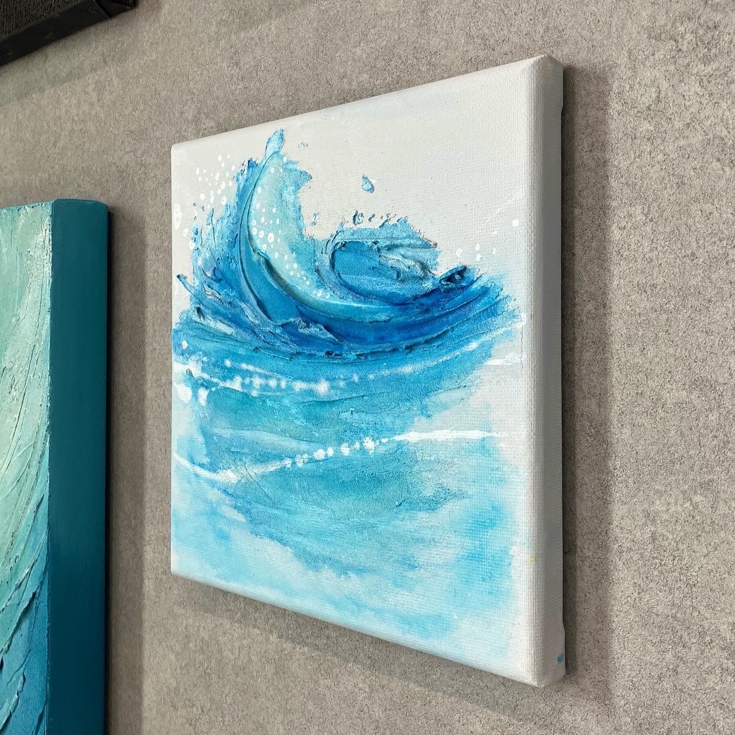 23×23 抽象画 テクスチャー 海 絵画 アートパネル インテリアアート