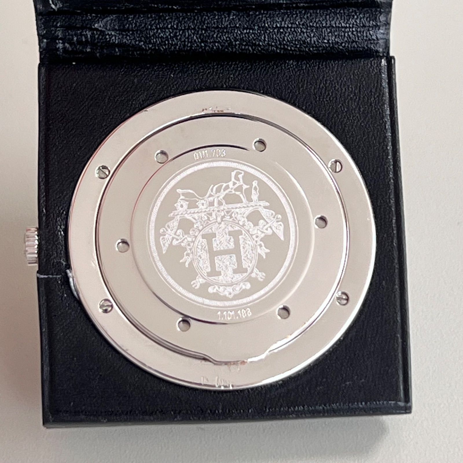 reo HERMES エルメス トラベルクロック ケース/箱/保証書付き reo様