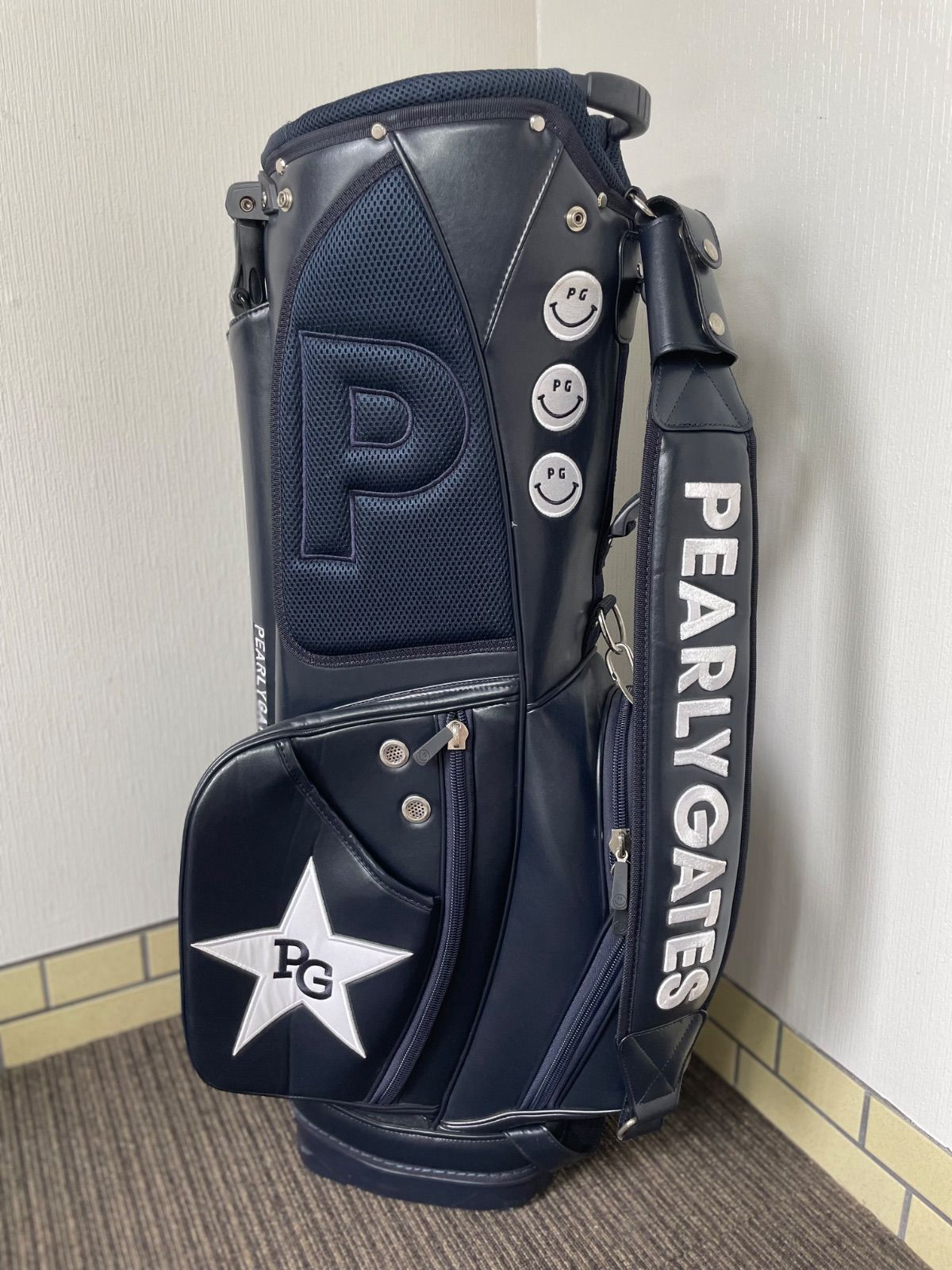 PEARLY GATES スタンド式 ゴルフバッグ キャディバッグ ネイビー