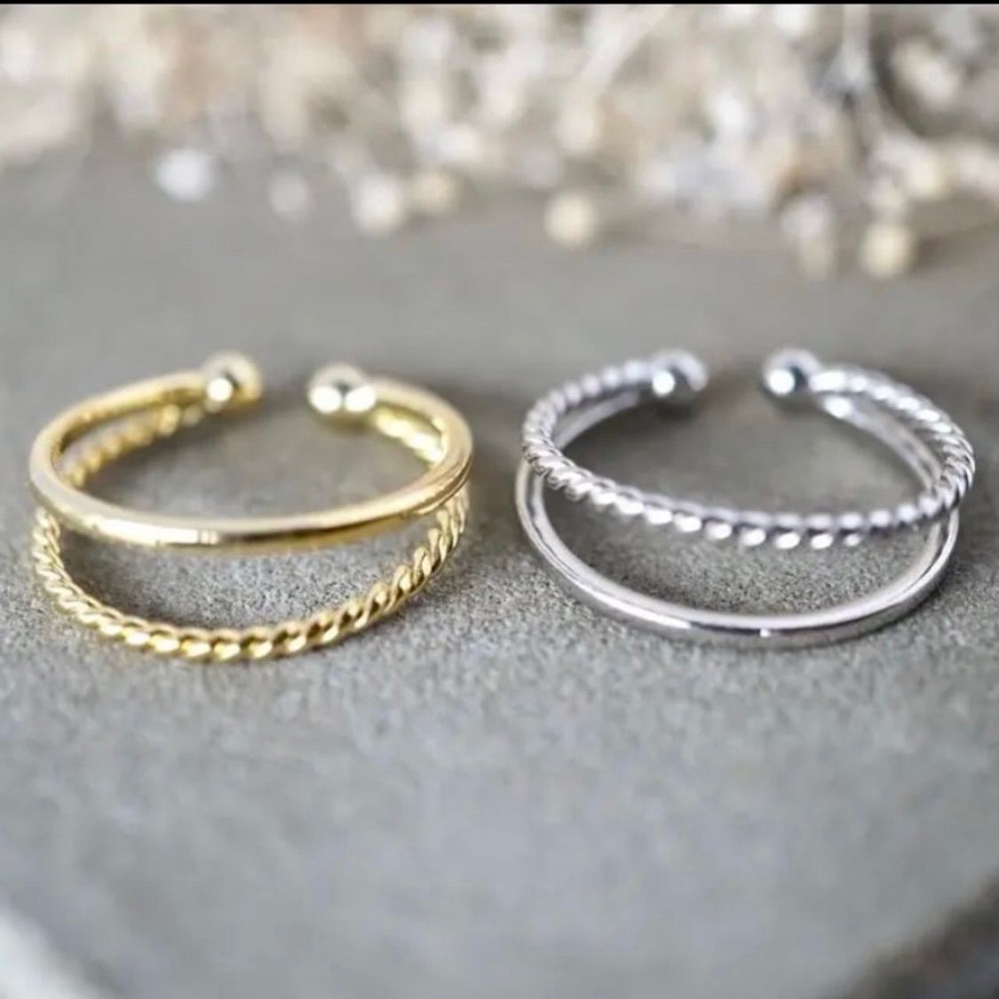 重ね付けに見える ツイストリング 指輪 つけっぱなし 秋 ete agete