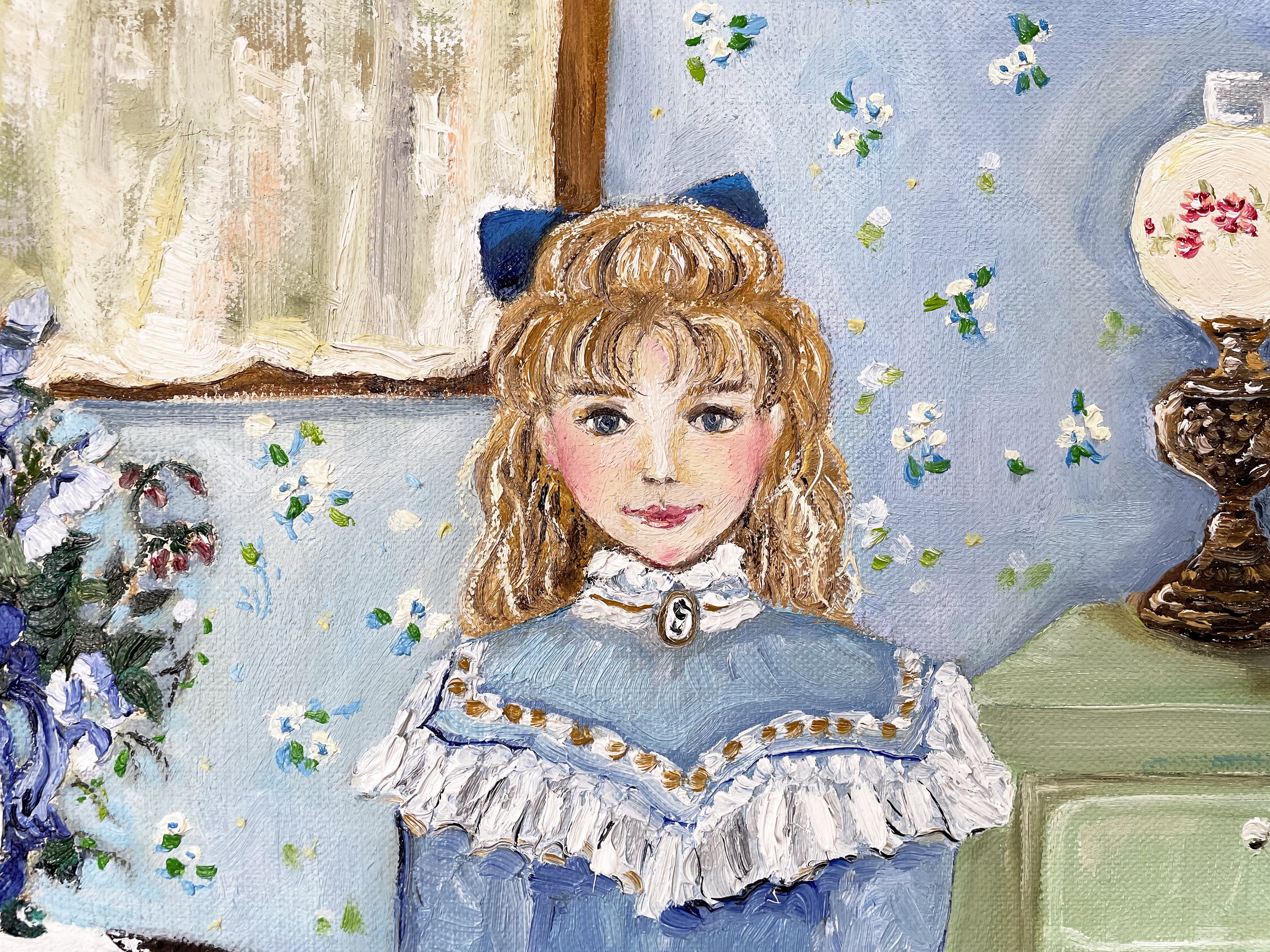 油彩画「時計のある部屋」を描きました|芸術 絵画｜雨星立夏 Rikka