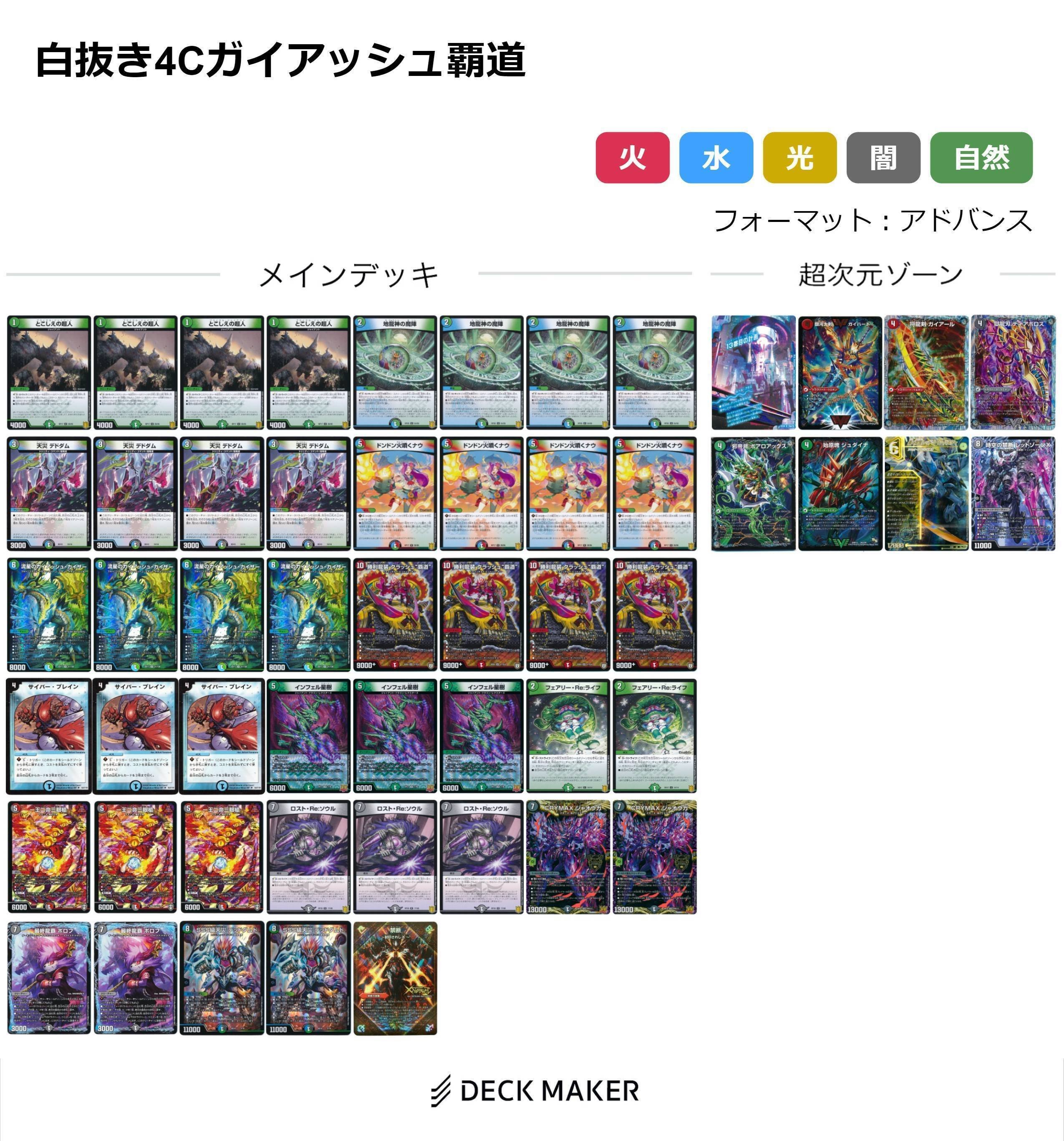 白抜き4Cガイアッシュ覇道【デッキ紹介】｜いづな