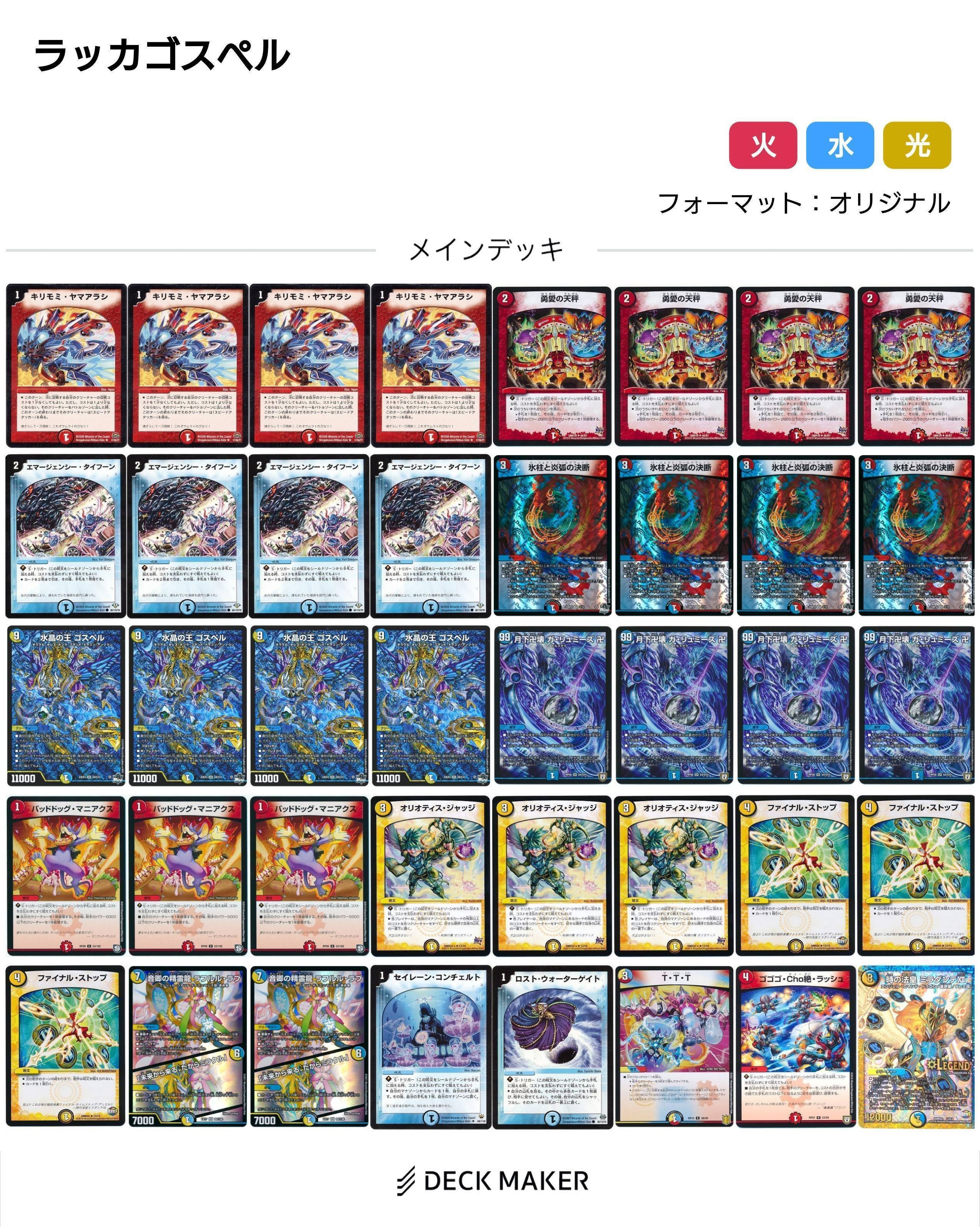 デュエマ デッキ ラッカゴスペル 40枚構築デッキ スリーブ付き ラッカ