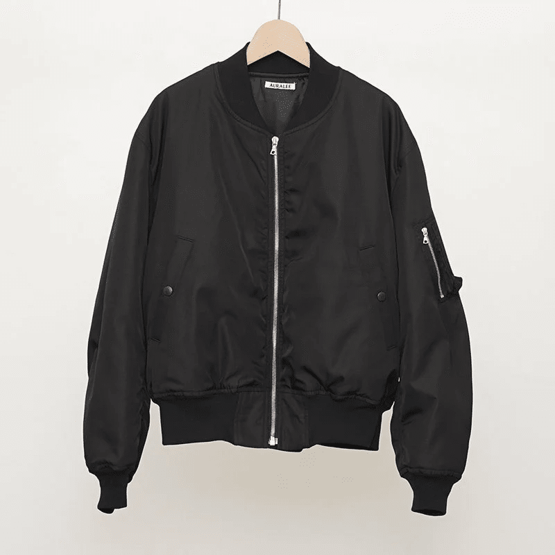 AURALEE】 HIGH DENSITY SILK TWILL FLIGHT BLOUSON｜THIRTY' THIRTY'