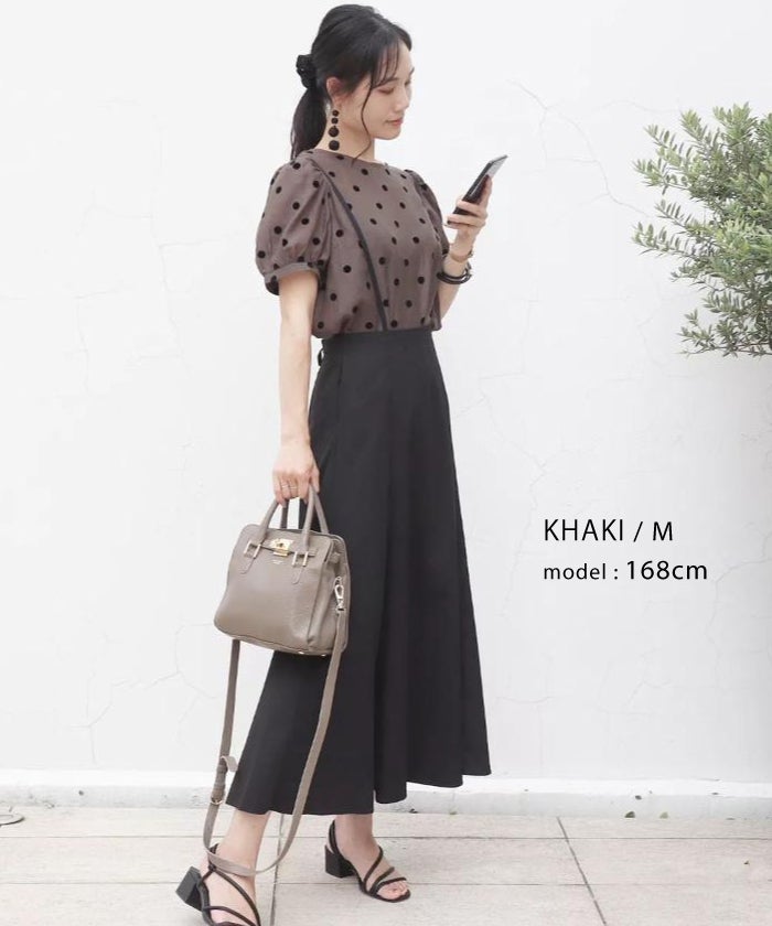 ドット柄シアーブラウス レディース｜パフスリーブで華奢見え＆今っぽ