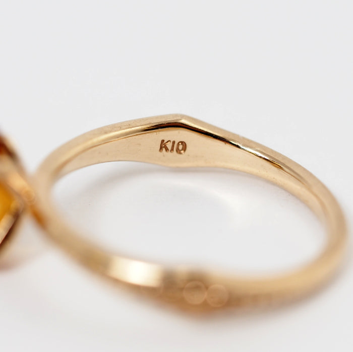 agete アガット K10イエローゴールド カラーストーン ピンキー リング