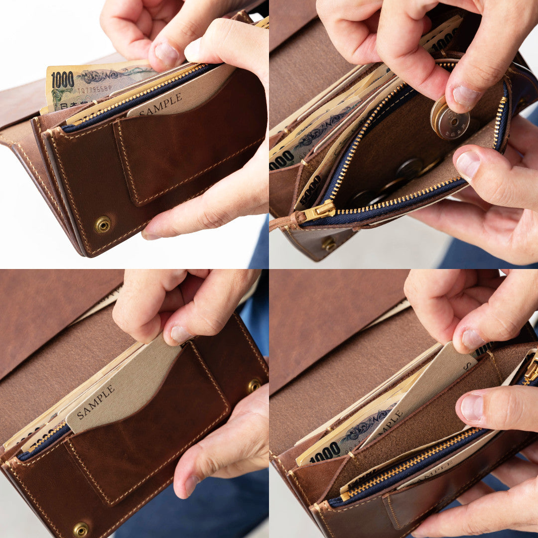 トラッカーウォレット ロング3層】クロムエクセル ゴールド universal