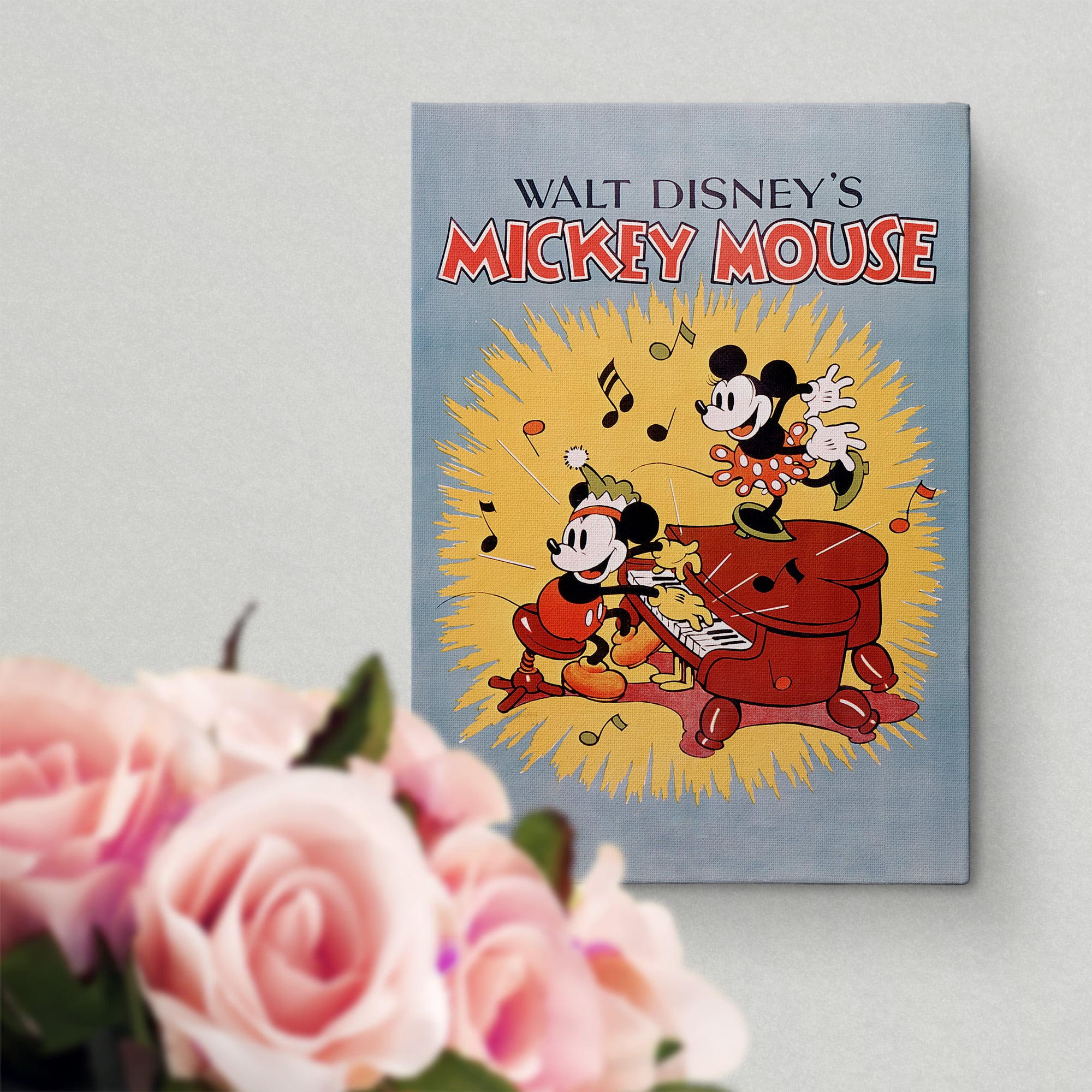 ディズニー クラシックポスター｜ミッキー＆ミニー ピアノアートパネル