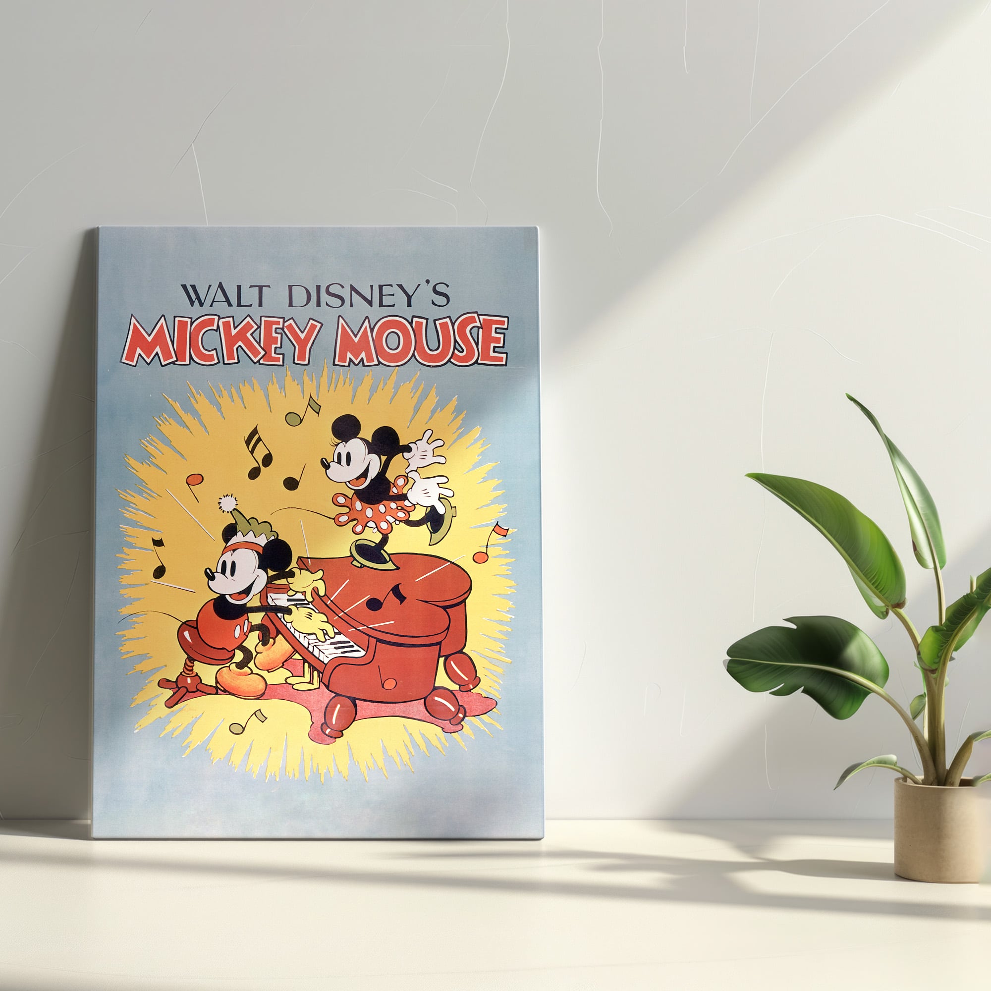 ディズニー クラシックポスター｜ミッキー＆ミニー ピアノアートパネル