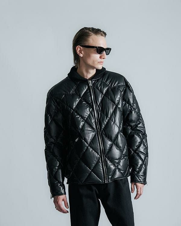 CRIMIE クライミー DIAMOND QUILT LAMB LEATHER DOWN JACKET