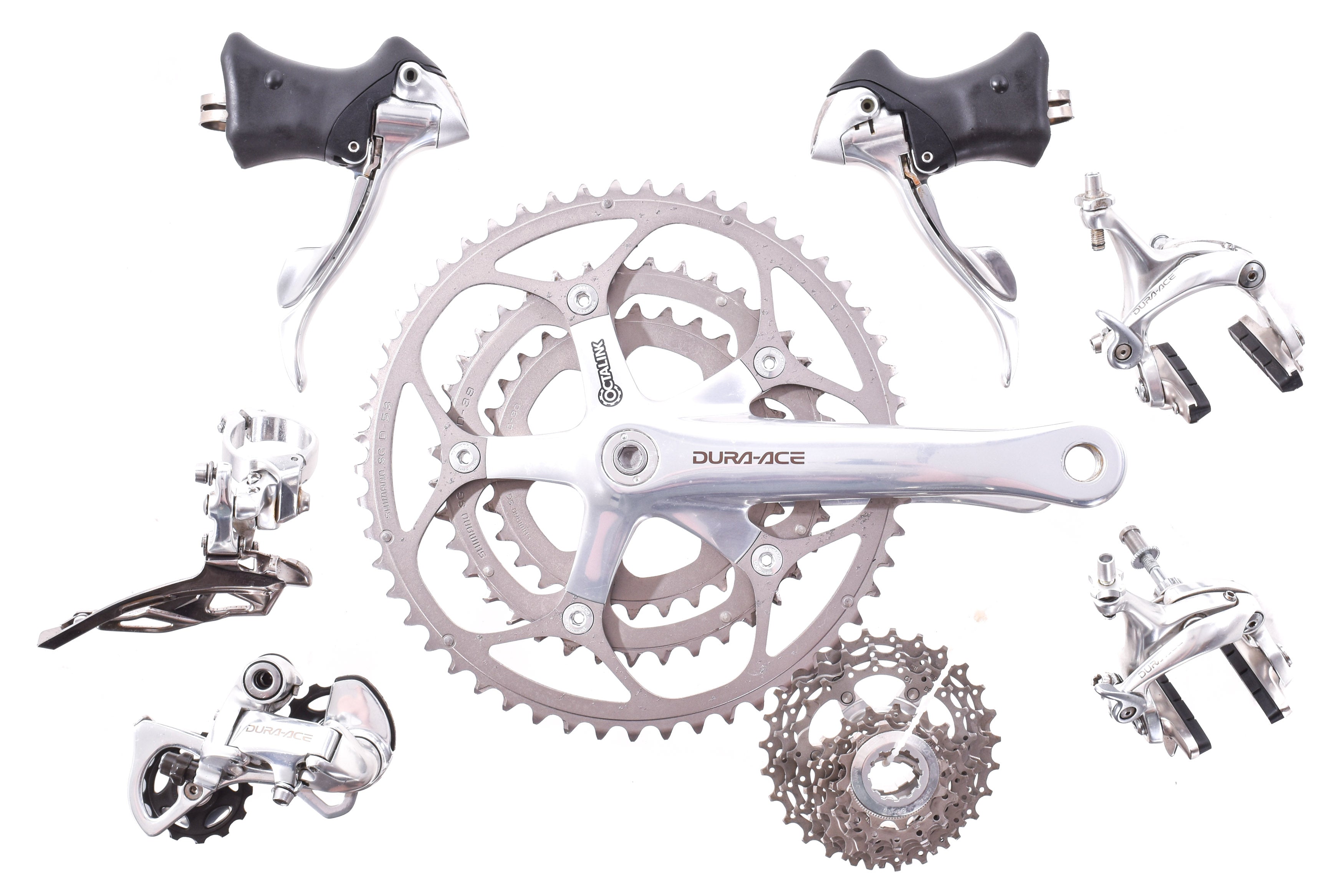 USED Shimano Dura-Ace 7700/7703 3x9 speed Triple Road Groupset 170mm 1