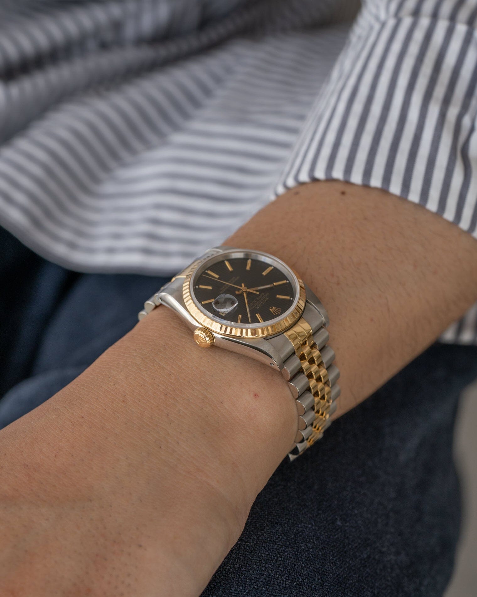 ロレックス デイトジャスト 16233 ブラックタペストリーダイアル 1989