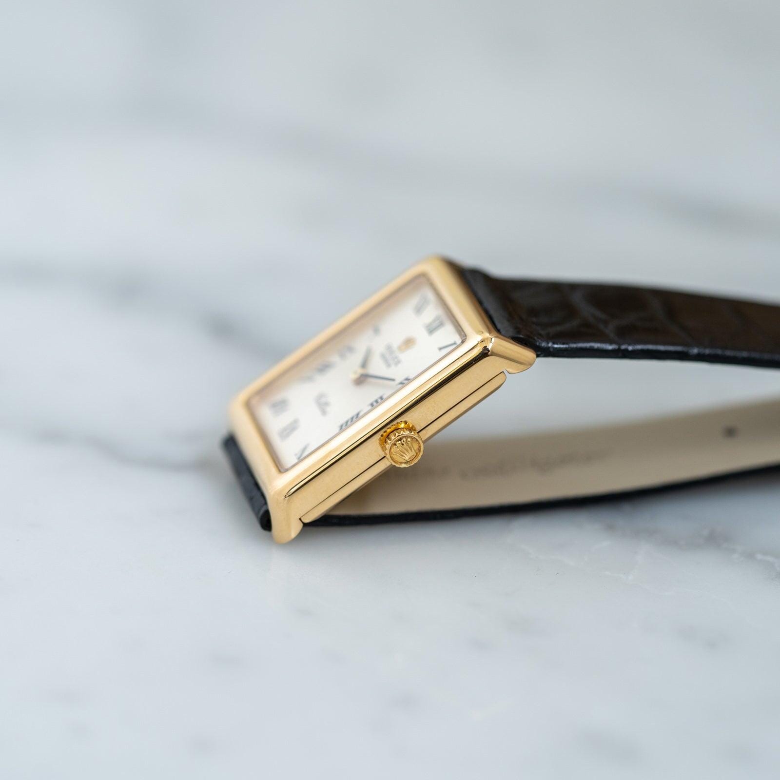 ロレックス チェリーニ 4103 レクタングル YG シルバーダイアル