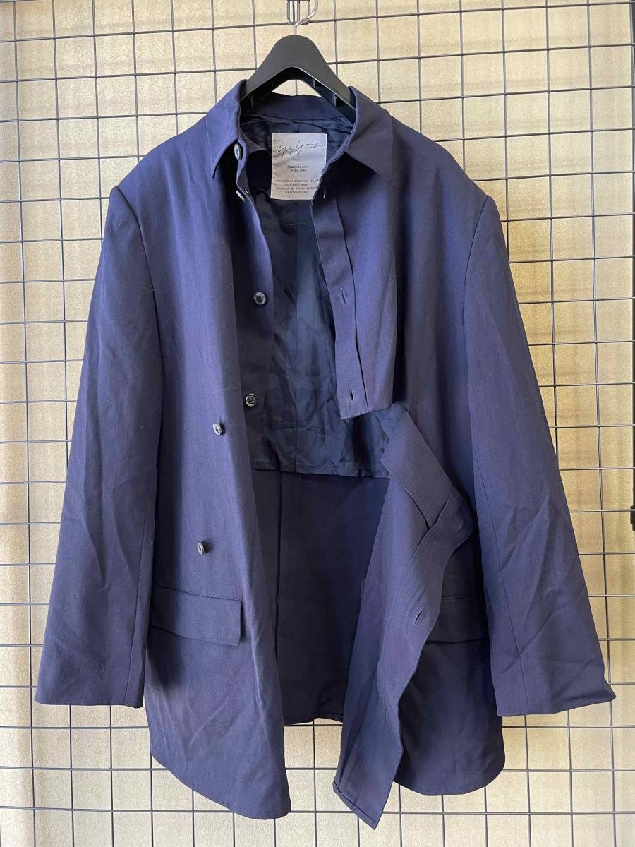 Yohji Yamamoto/ヨウジヤマモト】Wool Shirt Jacket NAVY 変形デザイン