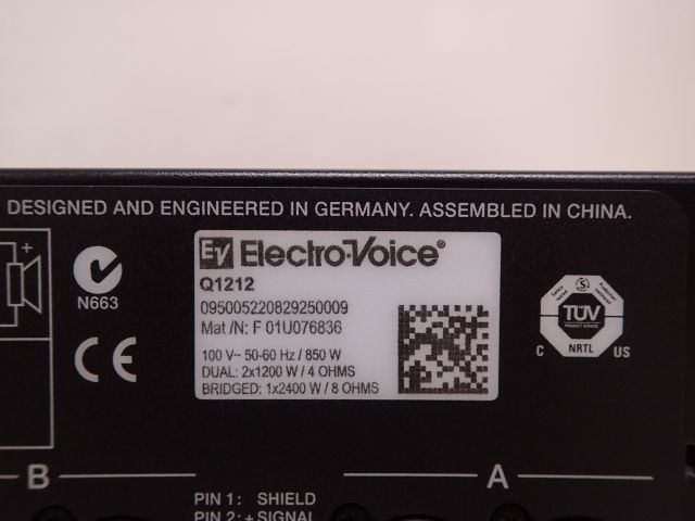 高額買取実施中!!】Electro-Voice エレクトロボイス パワーアンプ Q1212